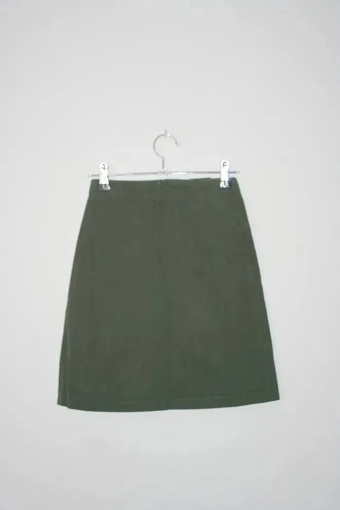 Jupe toile épaisse kaki petit 10 ans - photo numéro 3