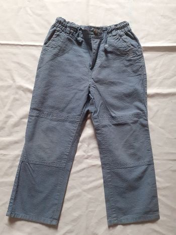 Pantalon bleu gris rayé