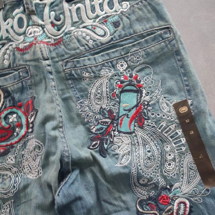 Bermuda large baggy short vintage jeans denim hip hop streetwear Ecko y2k 2000 taille 32us fr42 - photo numéro 4