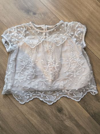Tee-shirt manches courtes dentelle fille H&M 2 ans (24 mois)