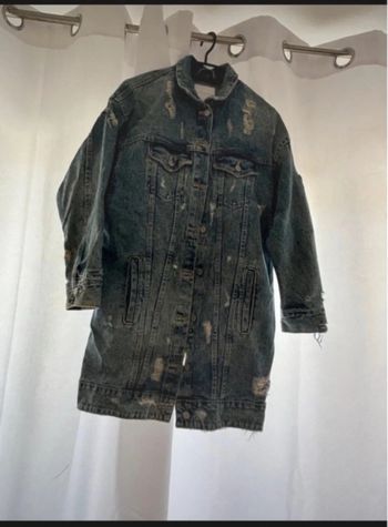 Veste longue en jean ZARA - style vintage/destroy