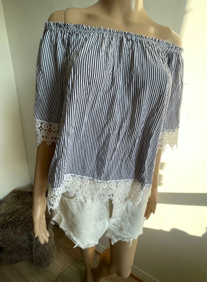 Marinière épaules dénudées avec dentelle 🤍 - photo numéro 3