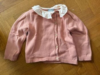 Cardigan rose saumon à collerette 18mois