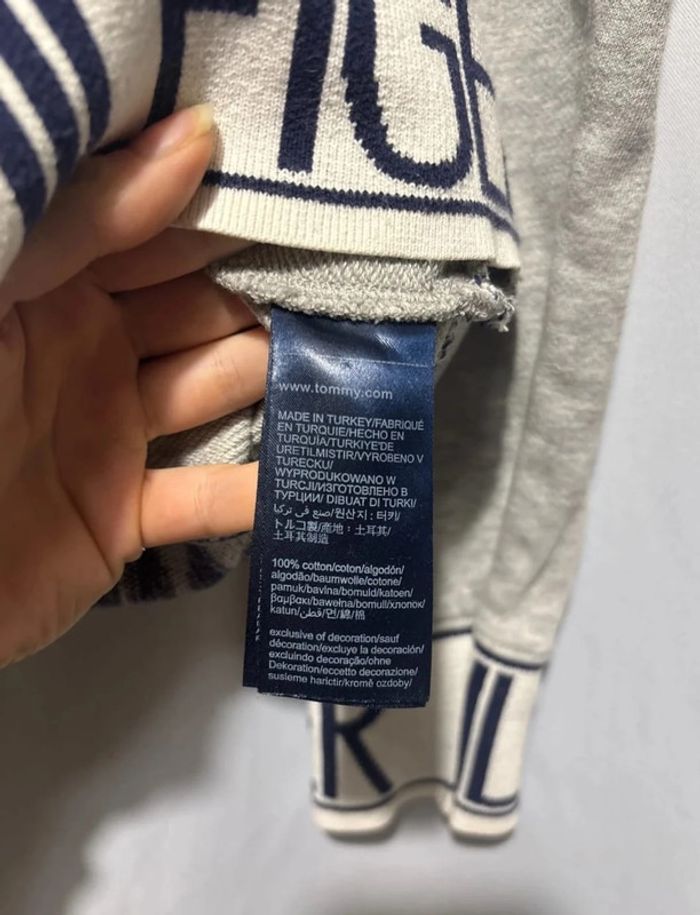 Pull sweat femme tommy hilfiger gris clair neuf - photo numéro 3