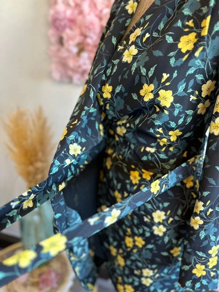 Robe verte portefeuille à motifs fleuris, taille 34 - Morgan - photo numéro 8