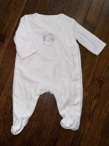 Pyjama velour Natalys 1 mois Valeur 40 euros