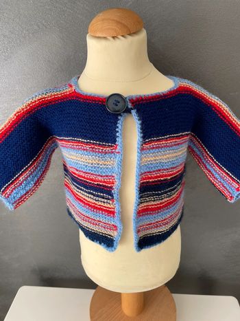 Gilet bébé bleu rouge