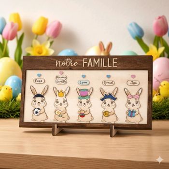 Portrait famille lapin de pâques 