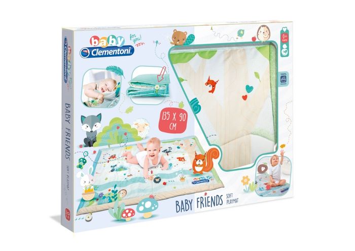 Tapis de jeu doux Baby Friends, tapis d'eveil Clementoni 0+m