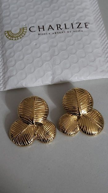 Boucles d'oreilles acier inoxydable plaqué or jaune 