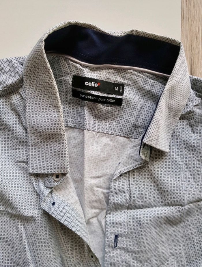 Chemise homme celio à motifs manches longue taille M - photo numéro 3