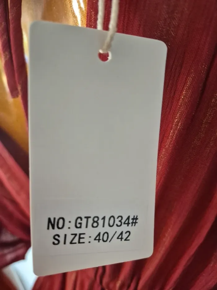 Robe Brique et Dorée Femme Manches Courtes Taille 40/42 - photo numéro 3