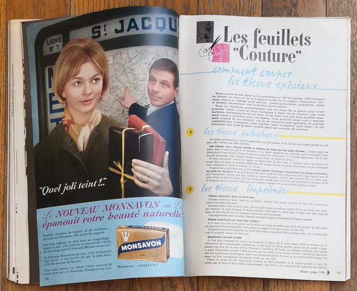 Ancien magazine Modes et travaux 1964 avec 3 patrons + supplément n°758 vintage - photo numéro 13