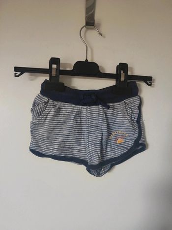 Short pyjama rayé rayé blanc bleu marine tape à l'oeil