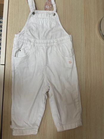 Salopette blanche Obaibi taille 12 mois