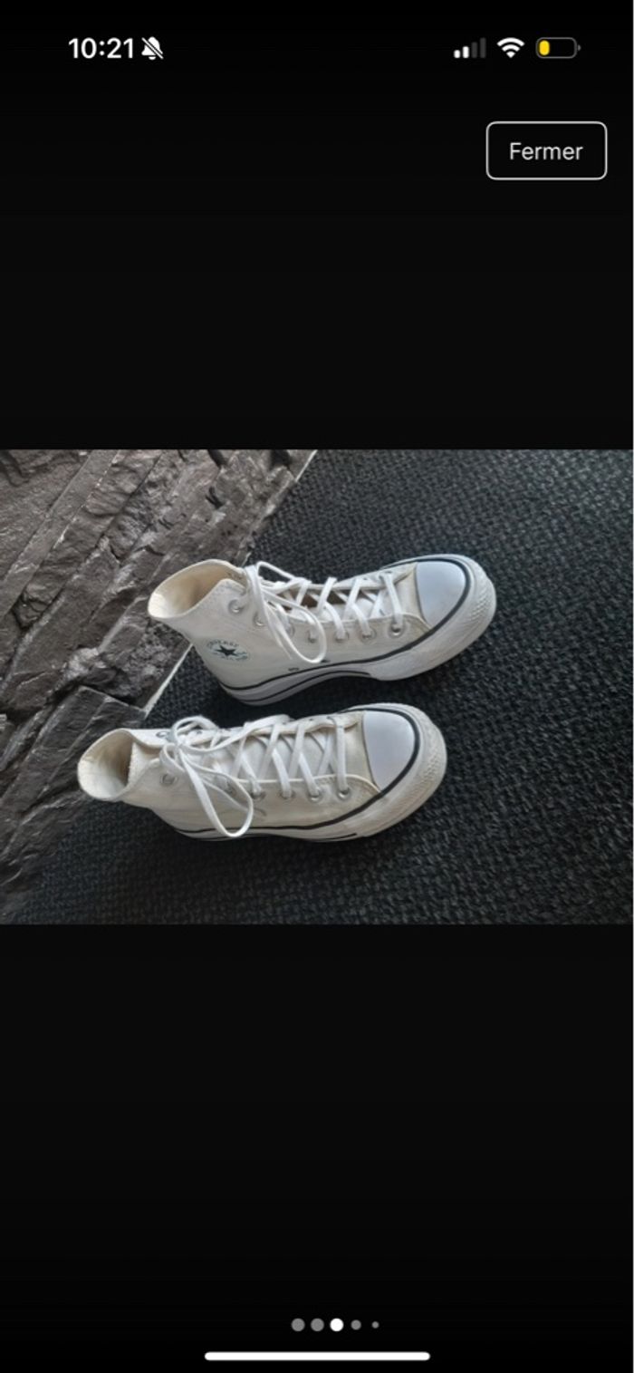 converses blanches plateforme femme