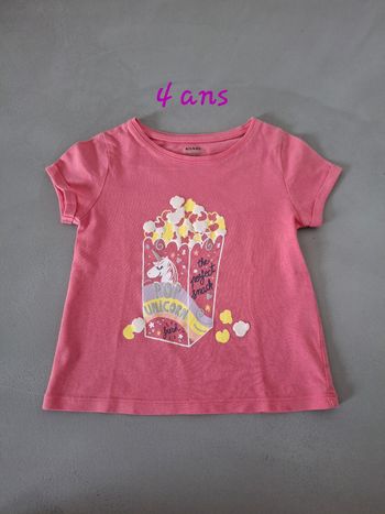T-shirt pop-corn licorne 4 ans 🍿