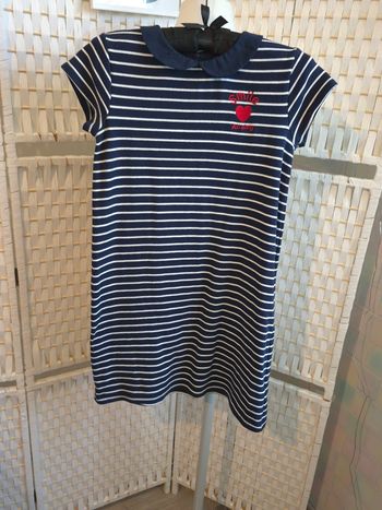 Jolie robe marinière Vertbaudet fille 12 ans  col claudine & broderie