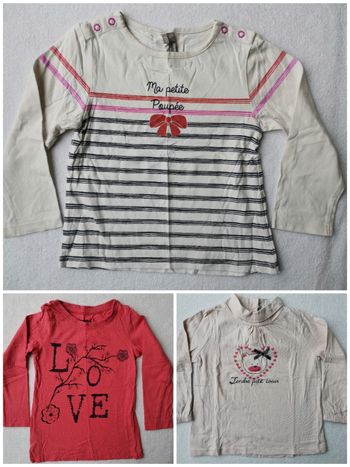 Lot de 3 t shirt manches longues 2 ans