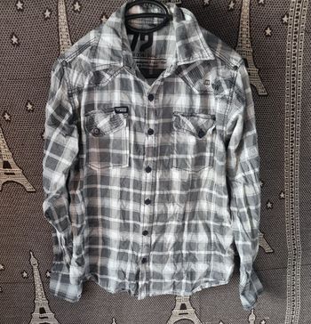 Chemise à carreaux manches longues taille M