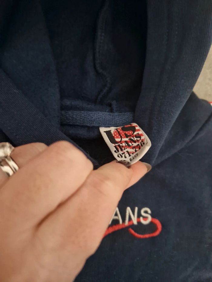 Sweat à capuche garçon bleu T6ans TBE US jeans - photo numéro 2