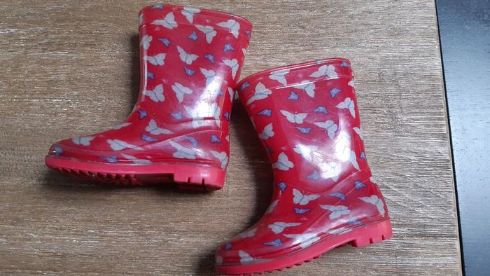 Bottes pluie rose papillon 24