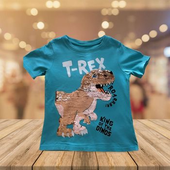 T-shirt H&M Enfant - T-Rex Paillettes Réversibles