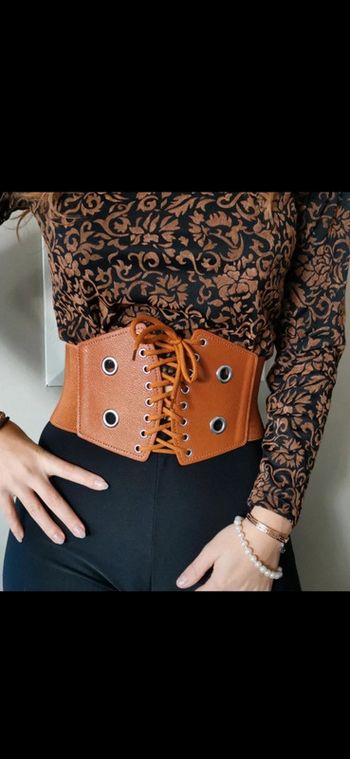 A29 ceinture gaine corset vintage rétro ajustable marron