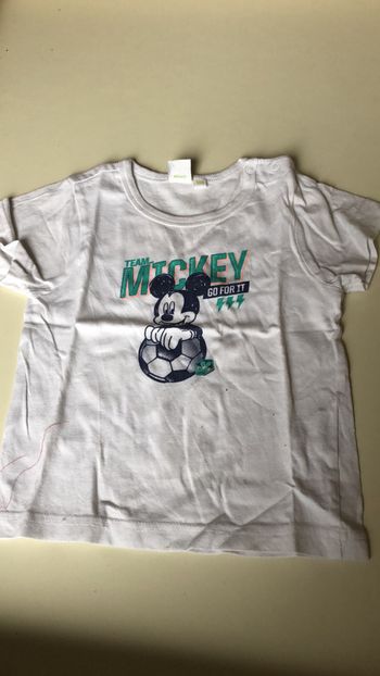 T-shirt blanc Mickey Disney 18 mois