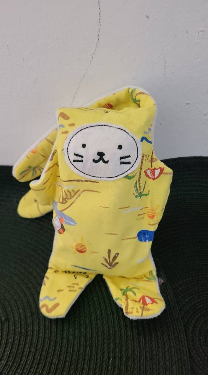 Doudou lapin jaune tortue à la plage Catimini - photo numéro 3