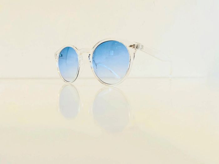 Lunette de soleil mixte transparente verres bleus dégradés UV protection taille moyenne - photo numéro 7