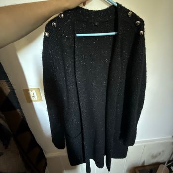 Gilet long noir pailleté