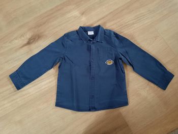 Chemise bleu marine à manches longues brodée au dos Tape à l'oeil 4 ans