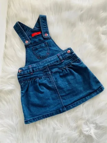 Jolie robe salopette en jeans bébé fille 12 mois