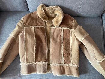 Veste en cuir beige