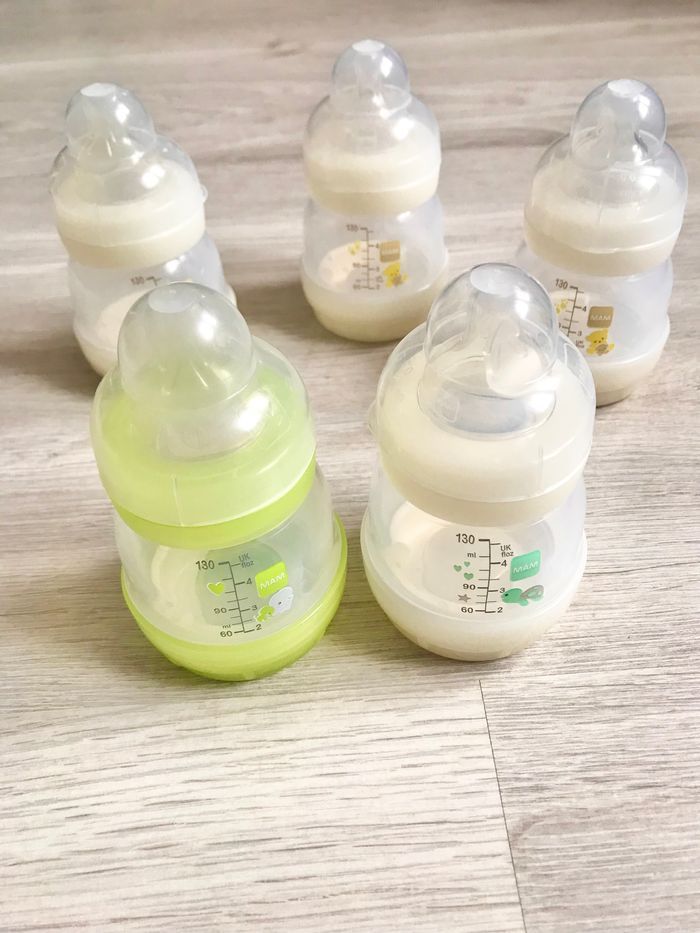 5 biberons 130ml (Mam)