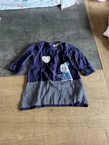 Robe pull bébé fille, du pareil au même, 6 mois