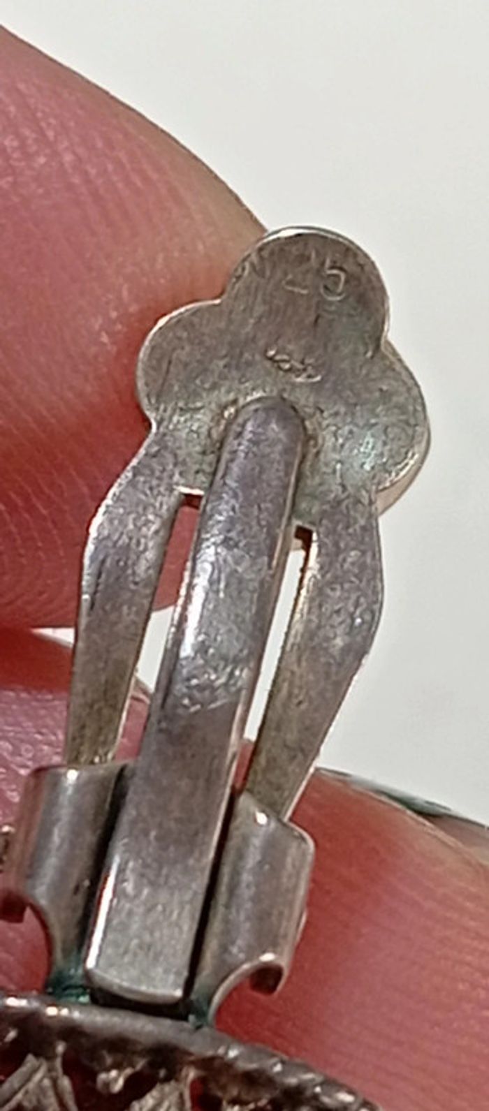 Clips d'oreilles ancien ambre et argent - photo numéro 15