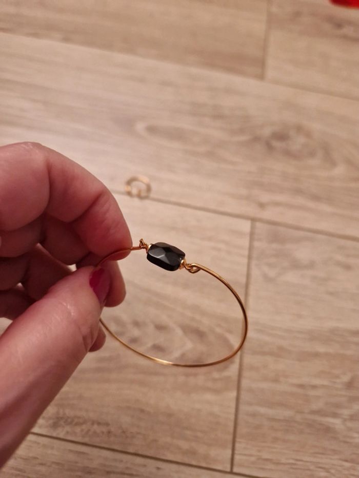 Bague fantaisie dorée + bracelet fin, neufs - photo numéro 2