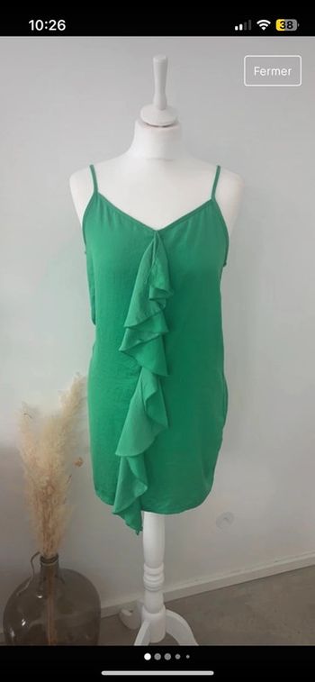 Robe à bretelles verte Zara M comme neuve