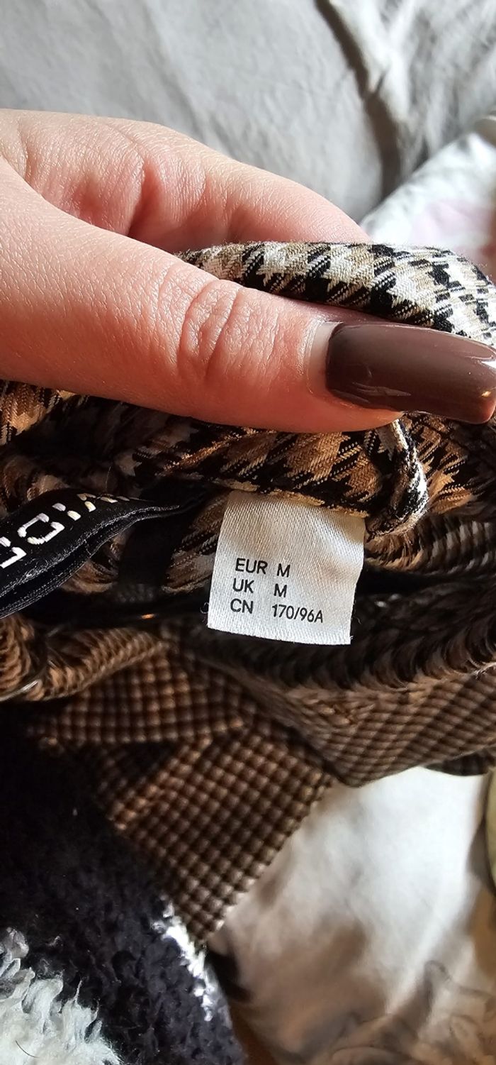 Veste blazer pied de poule  noir et blanc - photo numéro 6