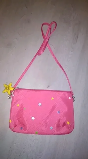 Petit sac a main rose avec étoiles neuf