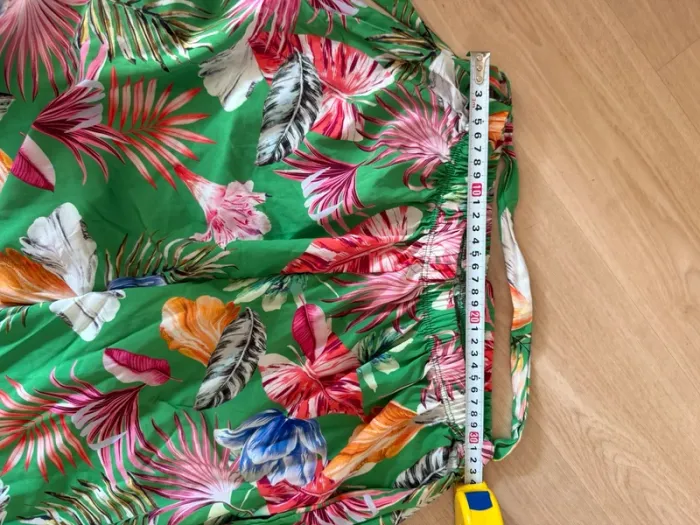 Pantalon Fluide Imprimé Tropical Vert - Jambe Large - Été taille S/M - photo numéro 4