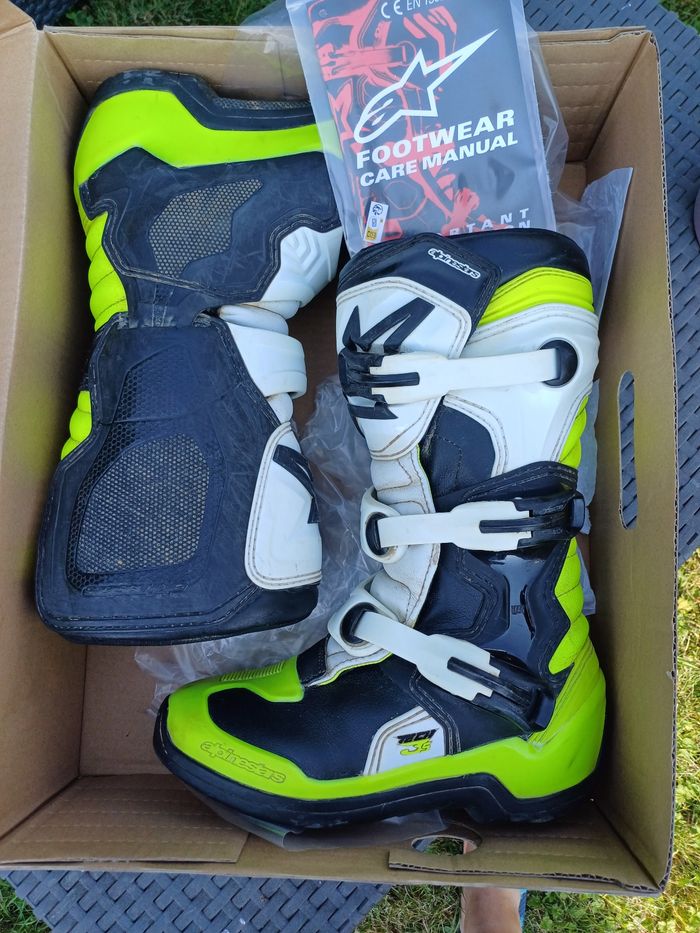 Bottes Motocross Alpinestars Tech 3S - noir/blanc/jaune fluo - photo numéro 2