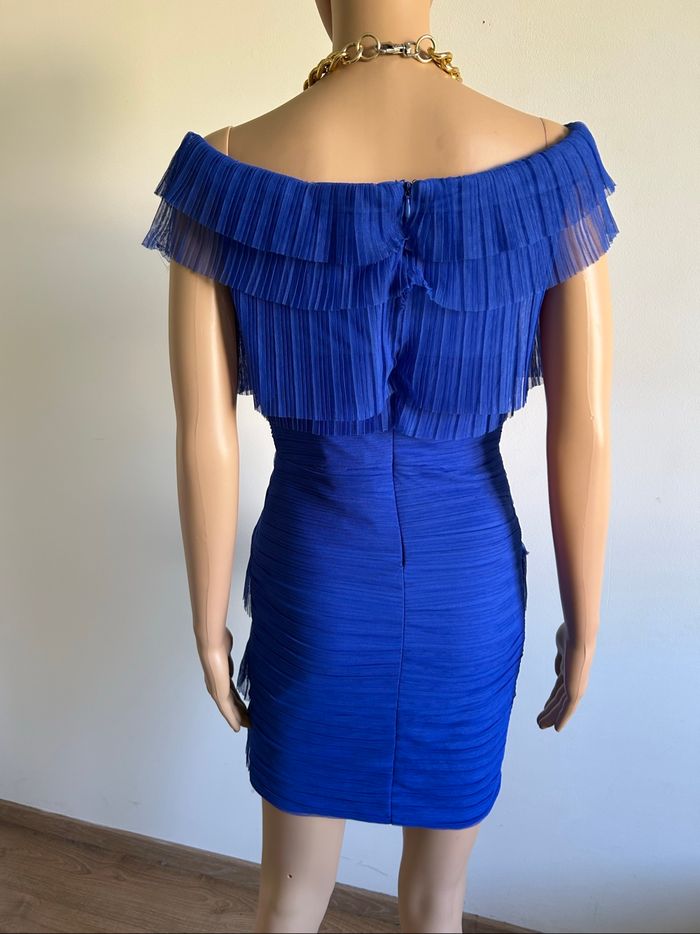 Robe bleue neuve avec volants Morgan taille S (valeur 85€) fermeture cassée - photo numéro 5