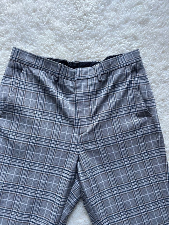 Pantalon à carreaux marron Zara - photo numéro 3