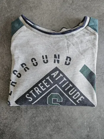 T-shirt de pyjama garçon - Taille 4 ans - Tissaia - Gris et vert