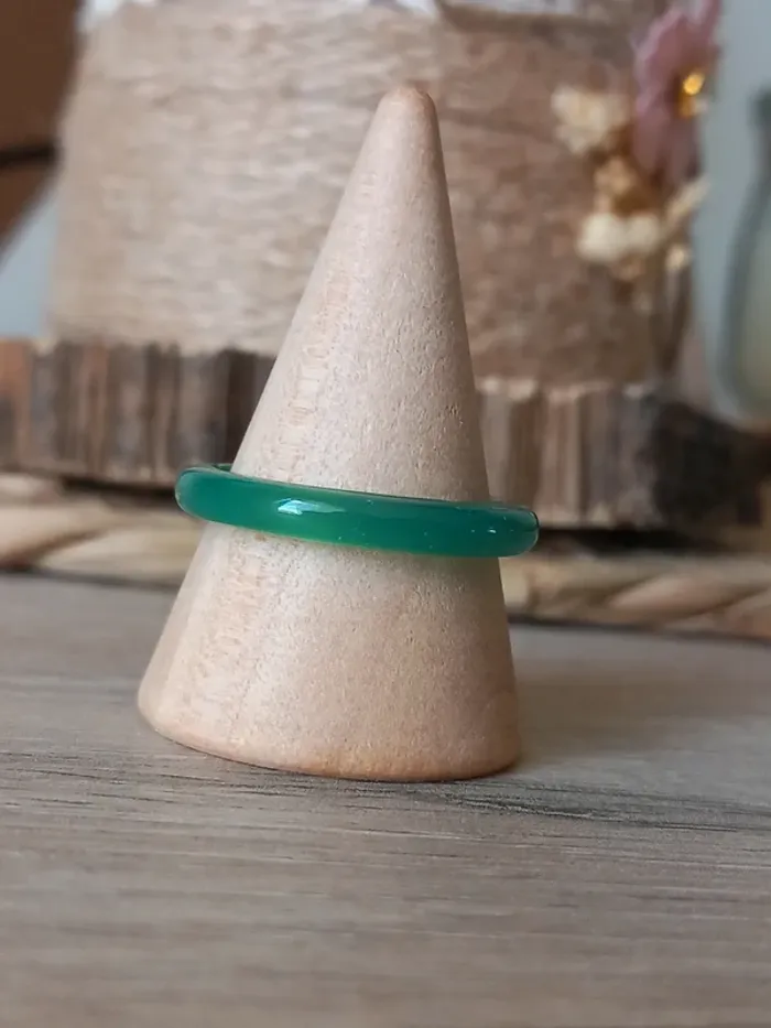 Bague en Agate verte taille 56 - photo numéro 2