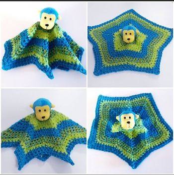 Jouet peluche doudou animaux singe fait main crochet bébé naissance