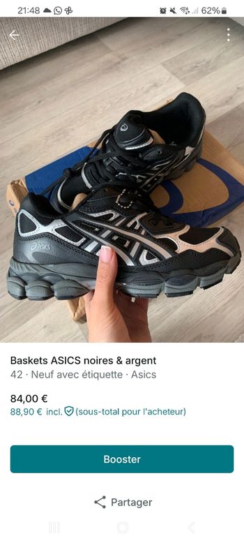 Baskets ASICS noires & argent